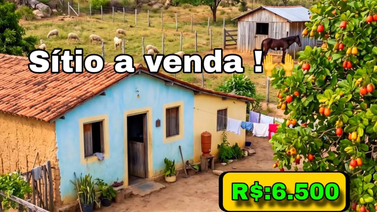 (S&iacute;tio a venda) R$: 6.500 parcelado - S&iacute;tio com &Aacute;gua, Pasto e Casa Boa &ndash; Vale Muito a Pena!