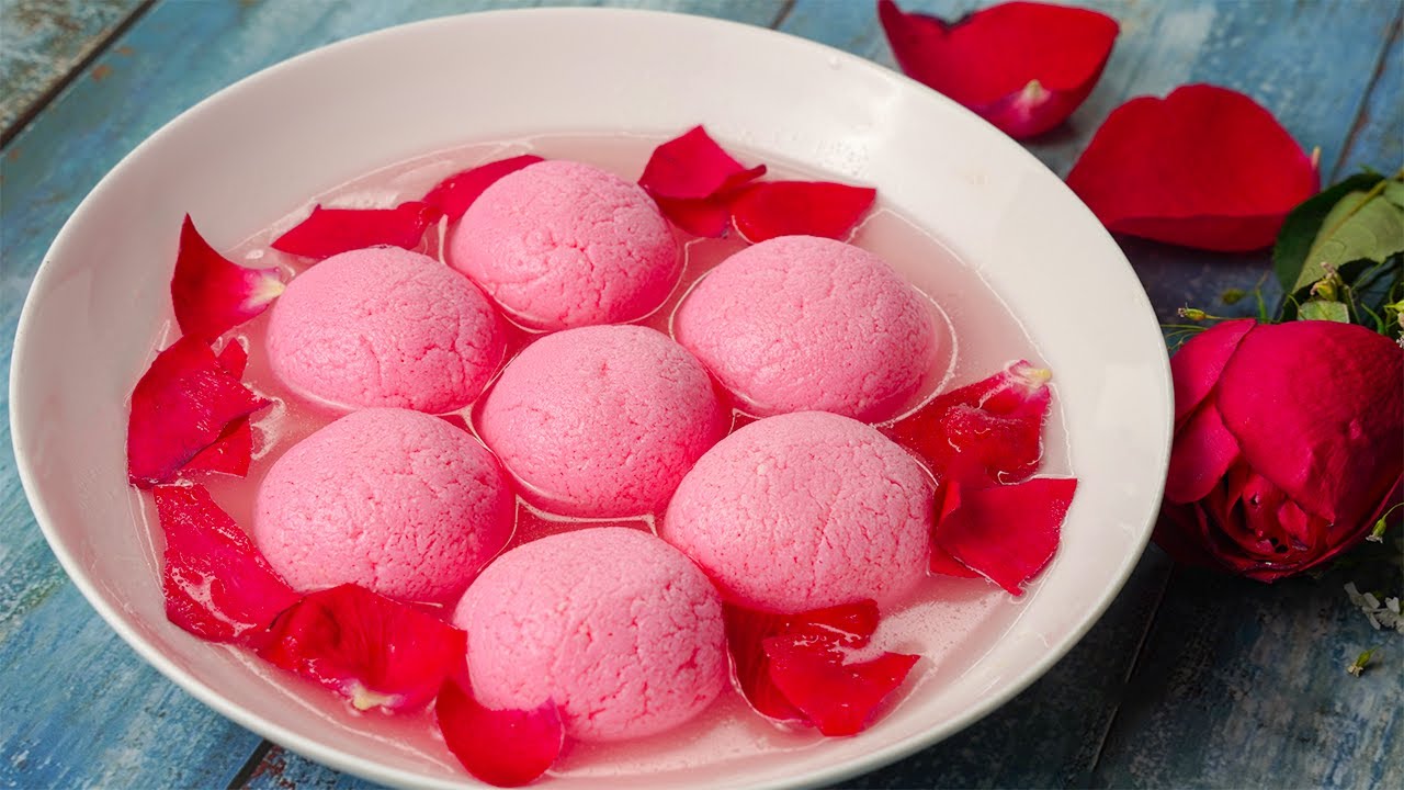 Rose Rasgulla | Sponge Rasgulla Recipe | Rose Flavor Pink Rasgulla | Yummy