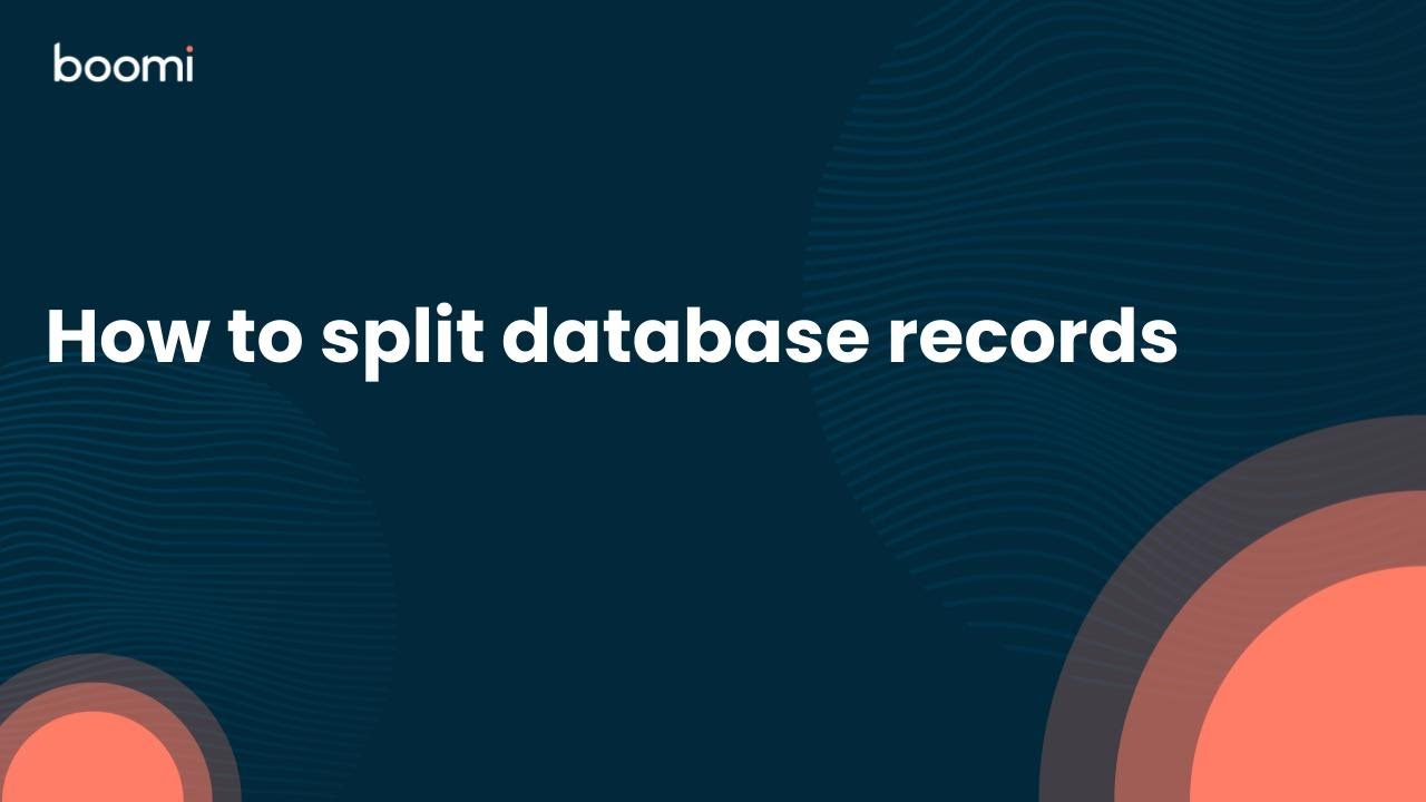 How to split database records