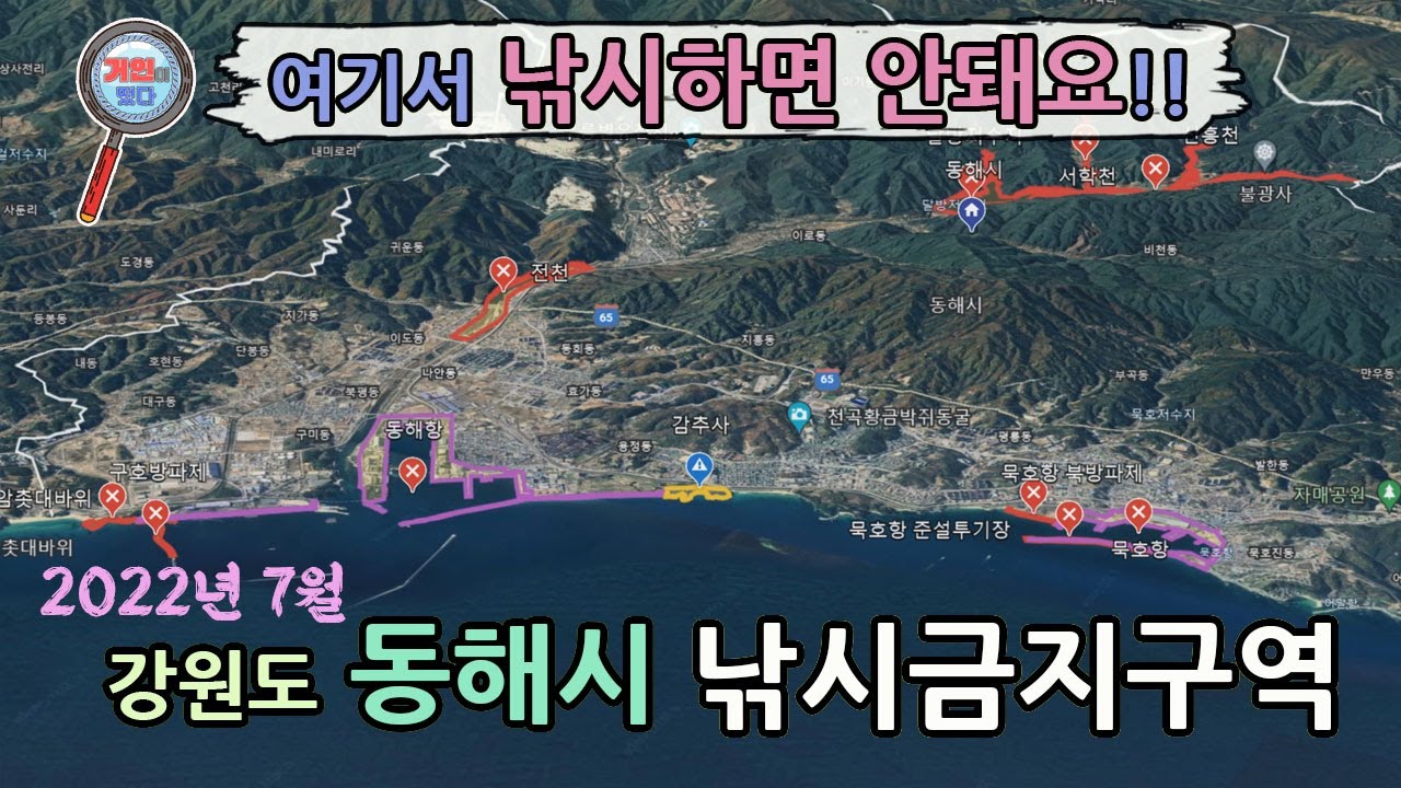 강원도 동해시 낚시금지구역 ㅣ 낚시통제구역 ㅣ 출입통제구역