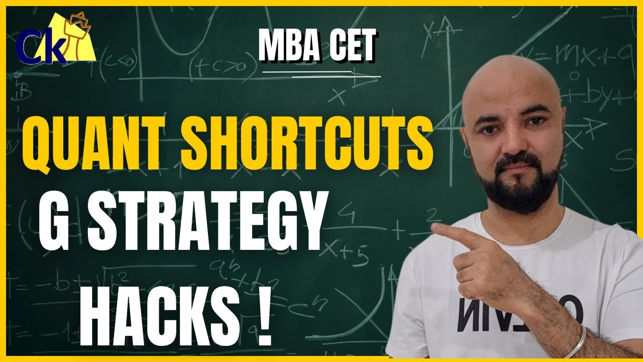 CET Quant | Sacred Art of Shortcuts | G Strategy for Quant in MBA CET