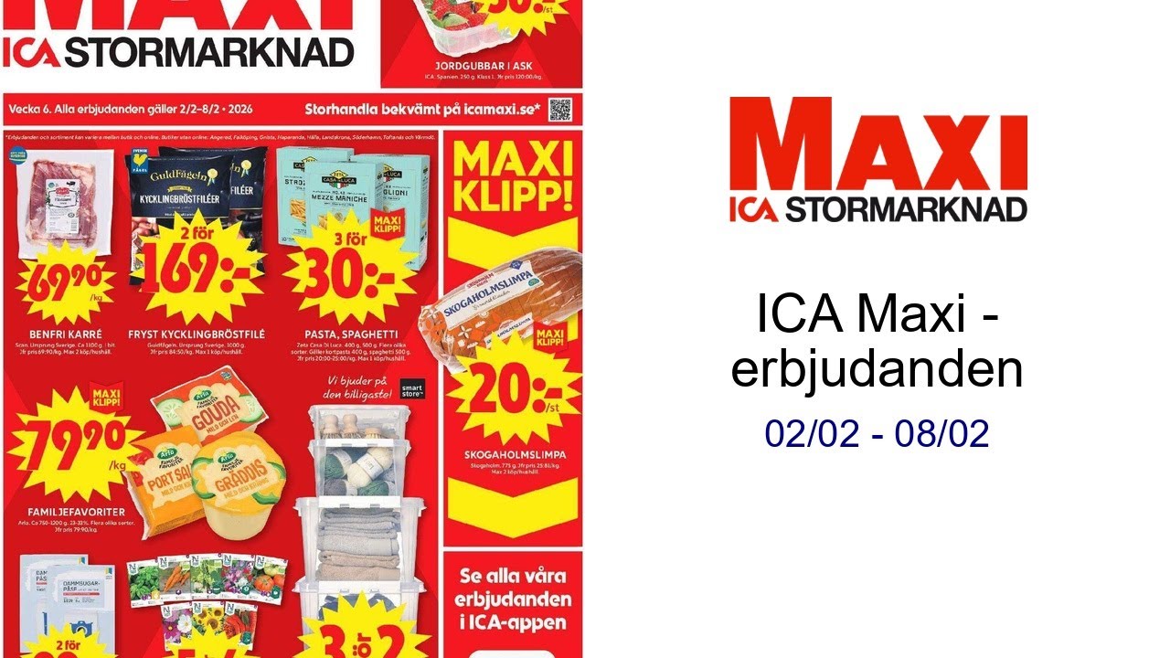 ICA Maxi - erbjudanden 02/02 - 08/02