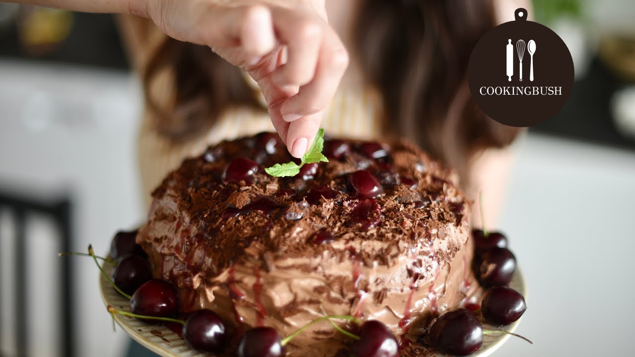 DARK CHOCOLATE CHERRY CAKE| Double Chocolate Dessert| Step by step recipe + fail😊