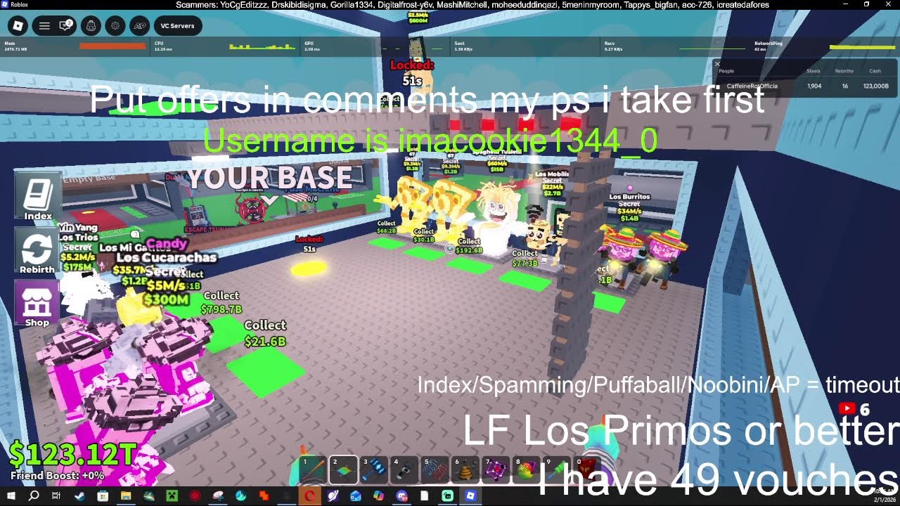 Trading and Indexing with people in chat