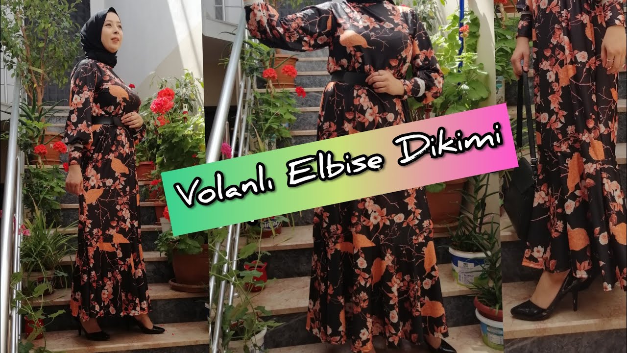 KOLAY VOLANLI ELBİSE DİKİMİ / KALIPSIZ VOLANLI ELBİSE NASIL DİKİLİR?/ÇEKİLİŞ KAPANDI / DIY