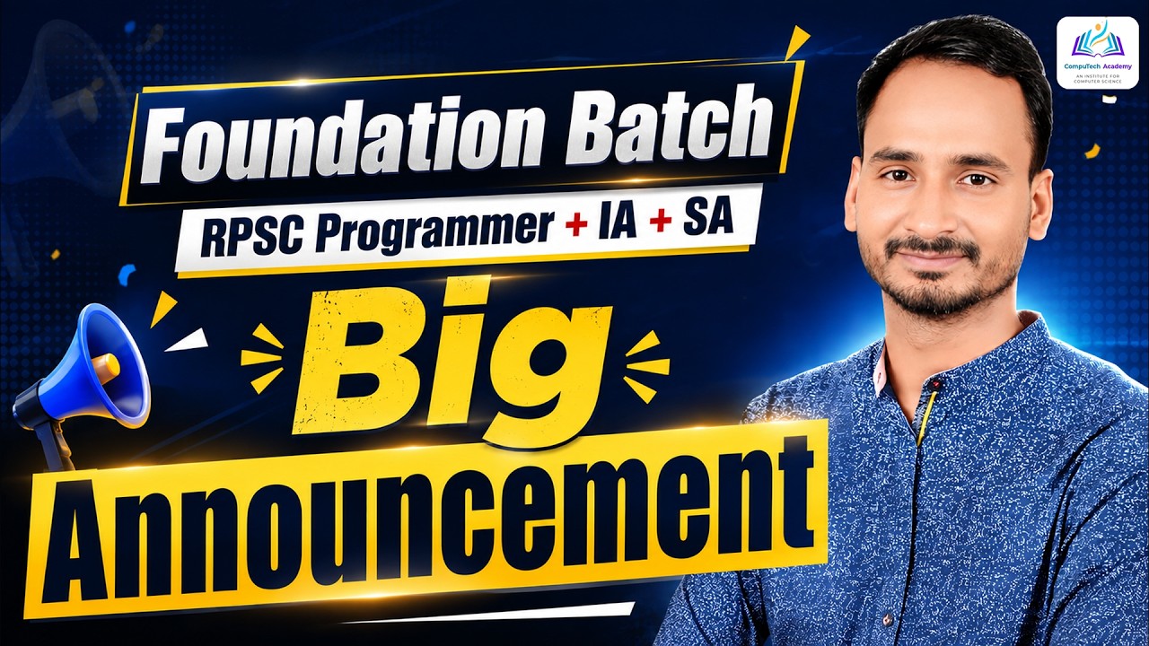 Big Announcement for Suchna Sahayak, RPSC Programmer & Computer Instructor Aspirants | By Sunil Sir