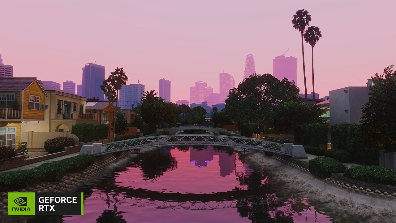 Vice City Best Songs + Vespucci Canals Day to Night | Ambient GTA V Screensaver | NVE Enhanced