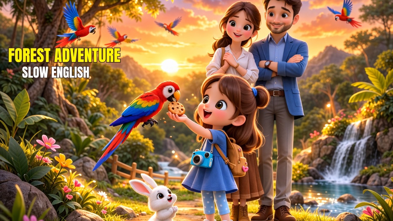 Magical Forest Adventure 🌿✨ | Little Girl Feeds Parrot | Heartwarming Family Moment