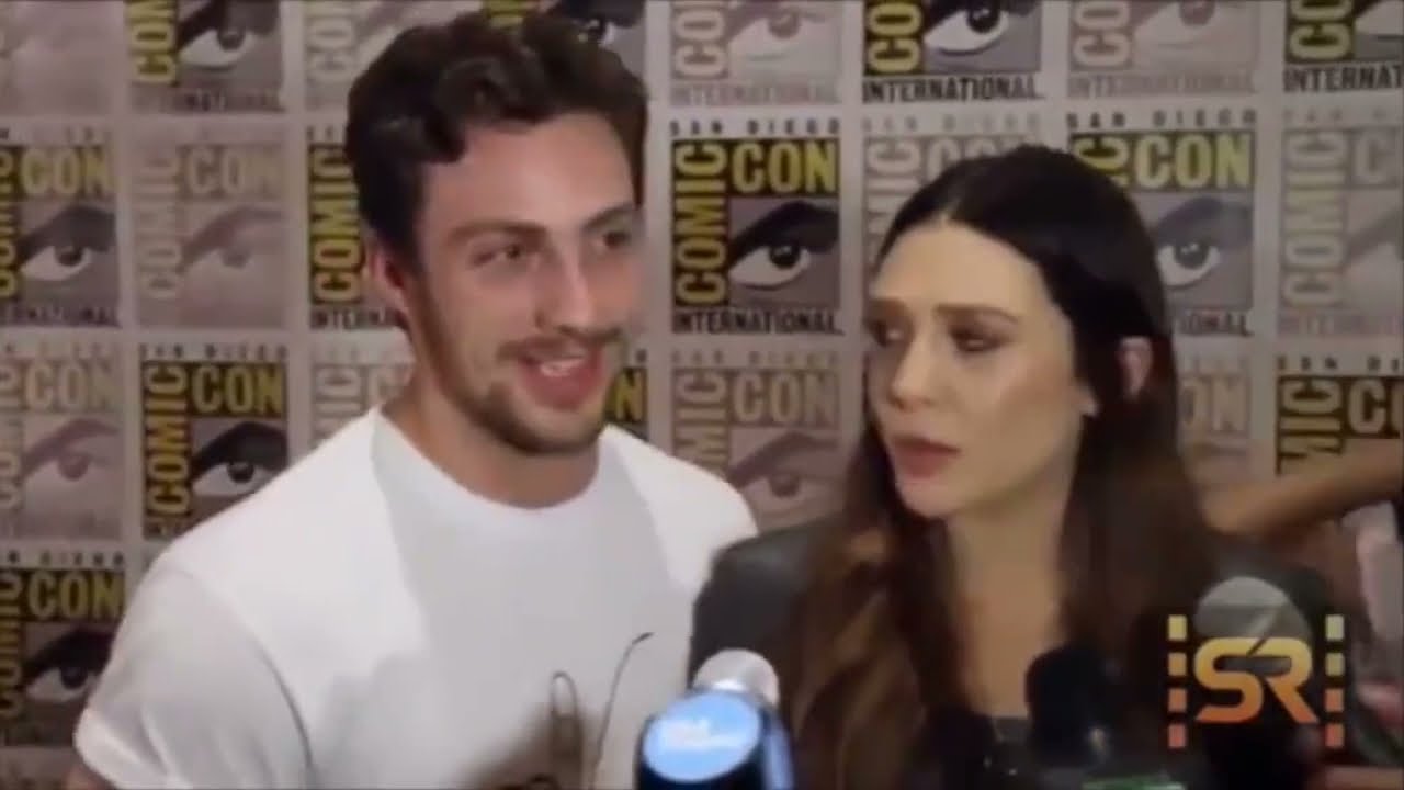 Elizabeth Olsen and Aaron Taylor Johnson funny