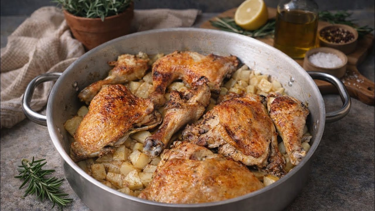 أجمل صينية فراخ بالبطاطس في 3 دقايق شرح سريع ونتيجة مبهرة #طريقة_عمل_صينية_فراخ#cooking 