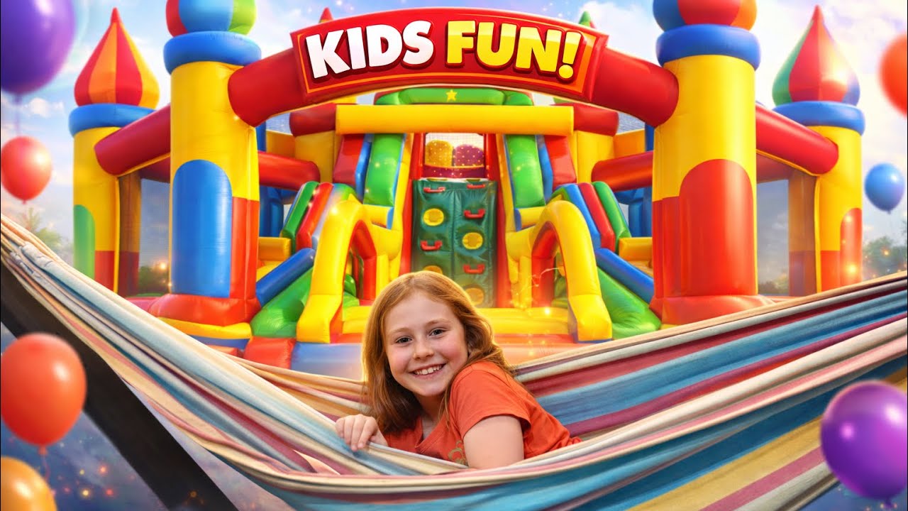 Alexa & Leonidas: Pool House Bouncy Castle fun 🤩