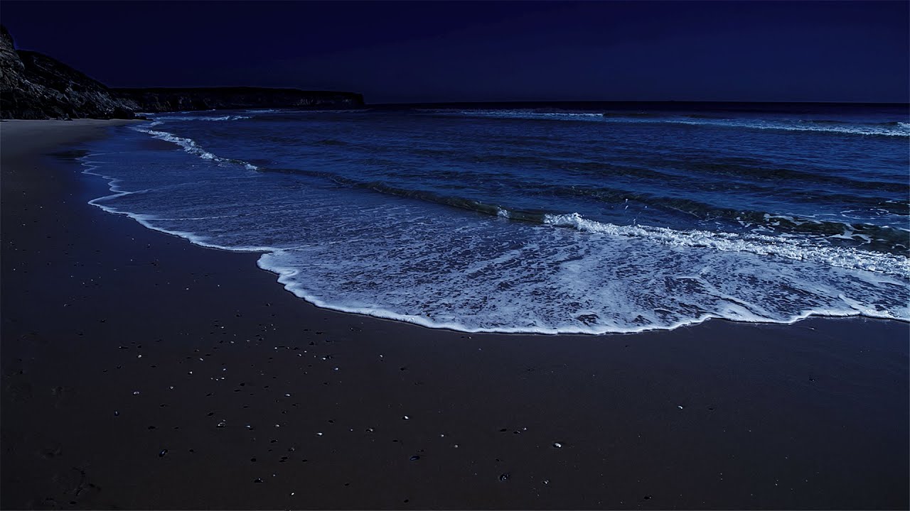 Deep Sleep Video With Peaceful Waves At Night, High Quality Stereo Recorded on Praia dos Rebolos