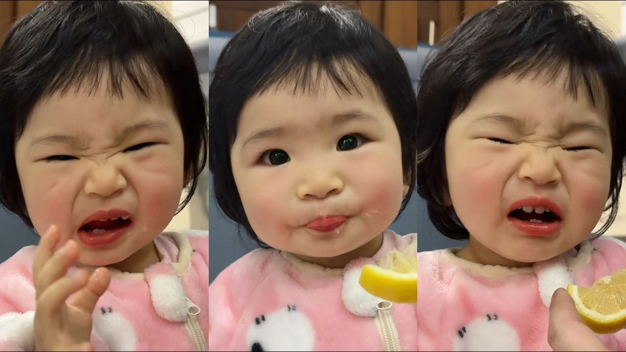 Baby's First Time Trying a Lemon (So Cute!)