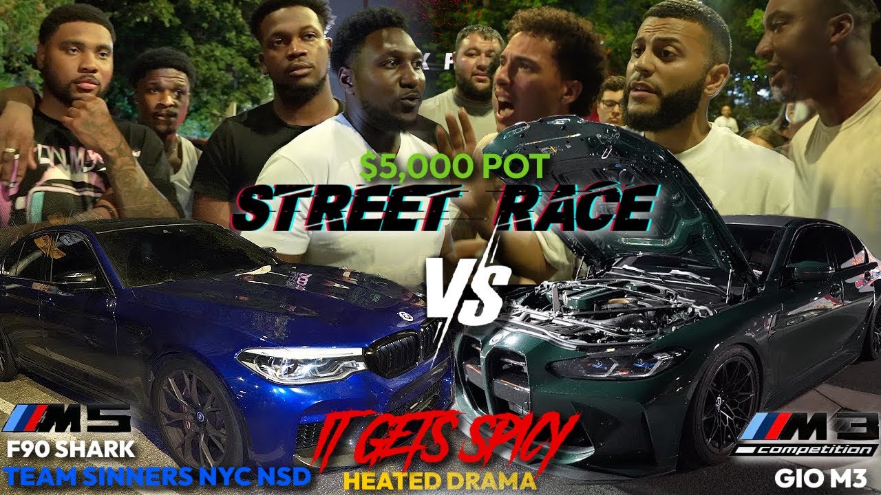 $5,000 HEATED STREET RACE BMW M5 F90 VS BMW G80 M3 TEAM RIVALS UNBELIEVABLE WHAT HAPPENS NEXT!