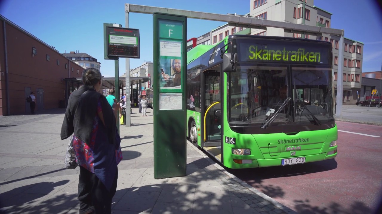 Sweden, Malmö, bus 33 ride from Värnhem to Rosengård Centrum