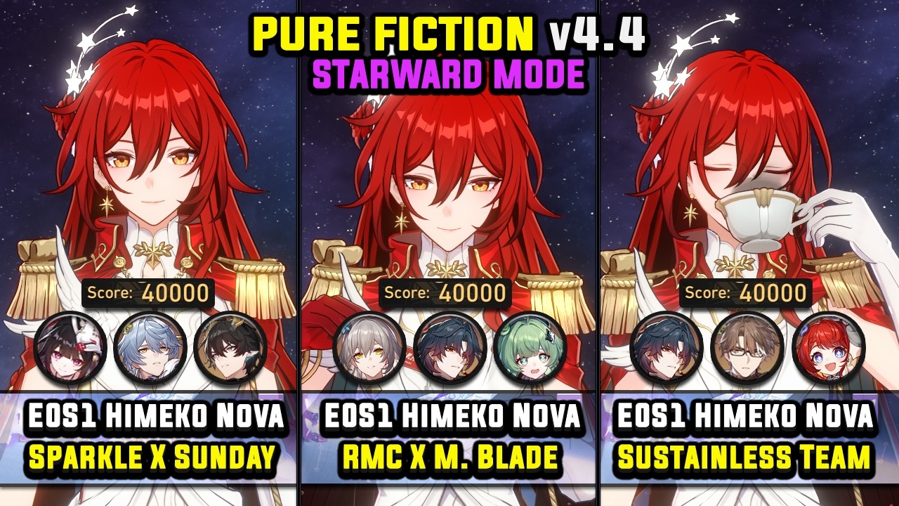 E0S1 Himeko Nova AGAINST all the PF BOSSES! Pure Fiction Starward Mode 4.4