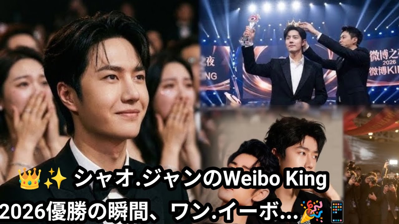 👑✨ シャオ・ジャンのWeibo King 2026優勝の瞬間、ワン・イーボーが明るく笑う姿にファンは驚愕 🎉📱