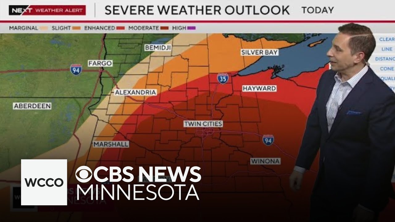 Storms pushing through western Minnesota