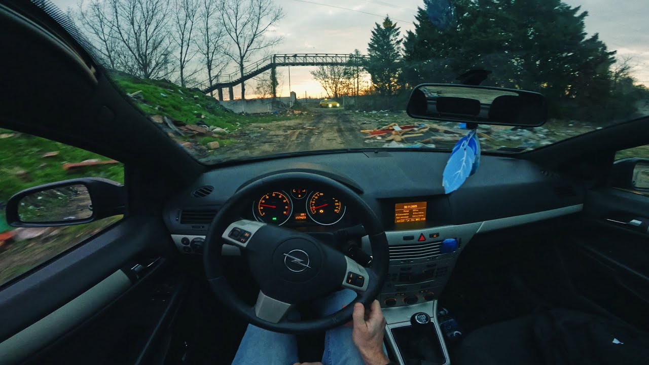 Explore abandoned places | Opel Astra H panoramic POV drive in Budapest | Binaural audio | no music