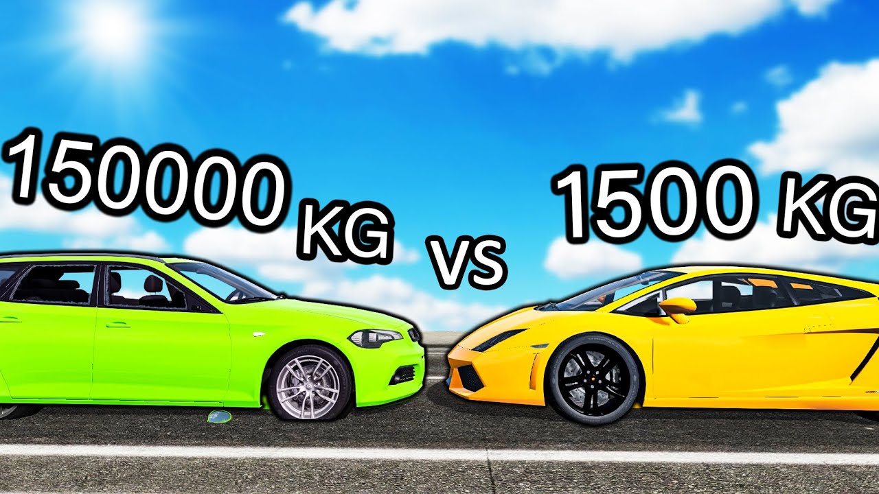 ❄️ SAMOCHÓD CIĘŻSZY 100 RAZY KONTRA SUPERSAMOCHODY!? | BeamNG Drive |