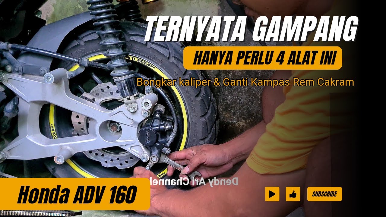 Tutorial Cara Melepas & Mengganti Kampas Rem Belakang Motor ‼️Honda ADV 160