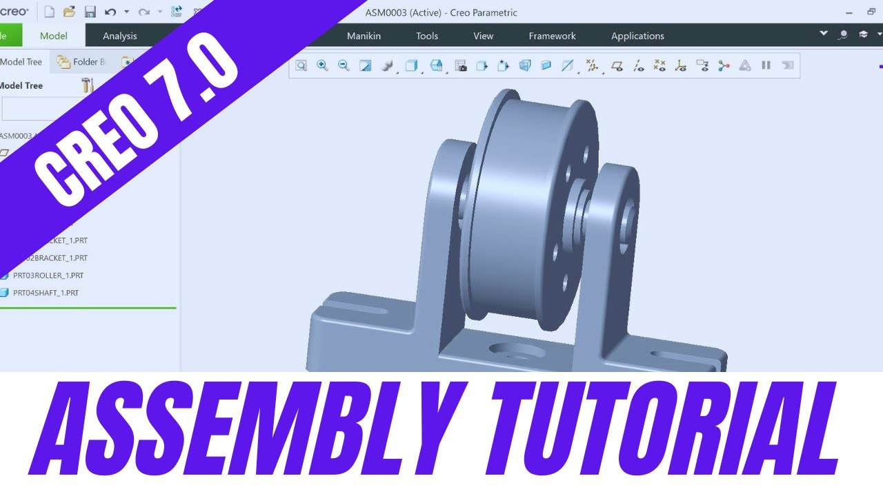 CREO PARAMETRIC ASSEMBLY TUTORIAL FOR BEGINNERS