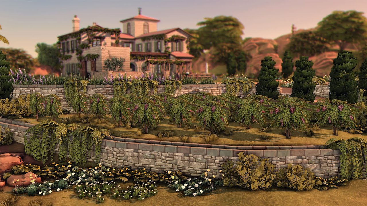 Очаровательная старинная винодельня в Честнат-Ридж | The Sims 4 Дом-ранчо: скоростная постройка + CC