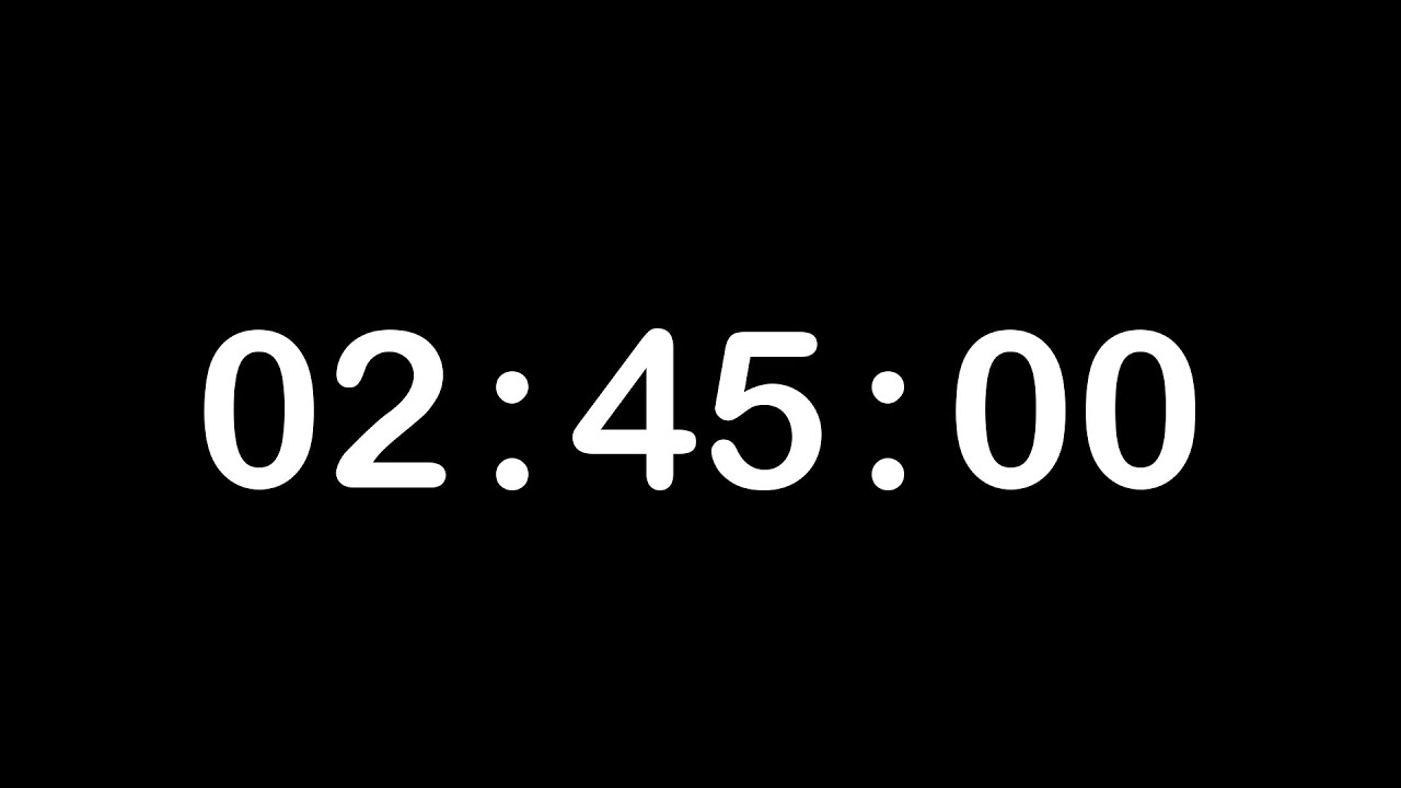2 HOUR 45 MINUTE TIMER &bull; 165 MINUTE COUNTDOWN TIMER + Alarm, Full HD, 1080