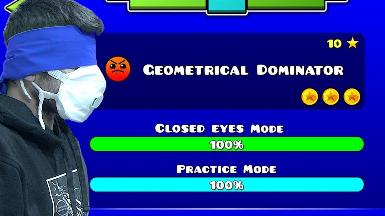 Geometry Dash - Level 19 Geometrical Dominator Closed Eyes