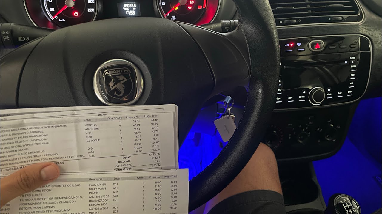 Valor da manutenção do Fiat Punto 1.4 [notas de peças e serviços]