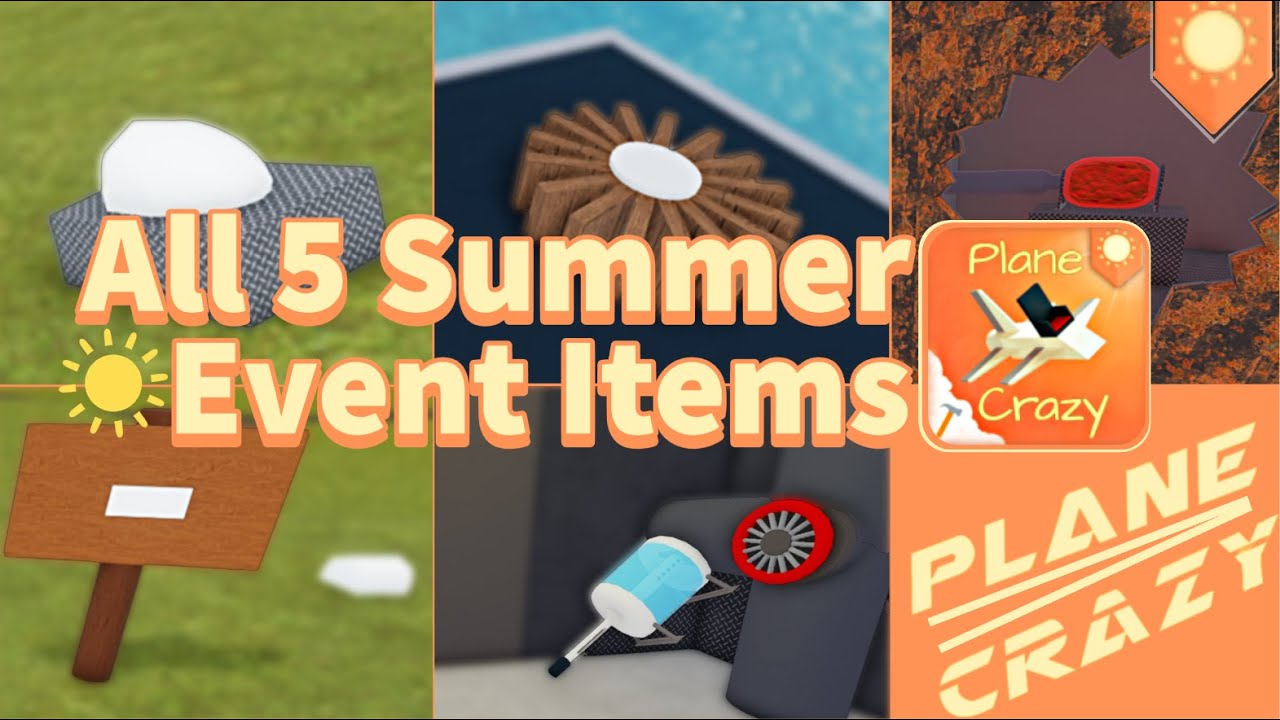 All 5 Plane Crazy Summer Event Items Locations And How to Find Them! - Roblox Plane Crazy