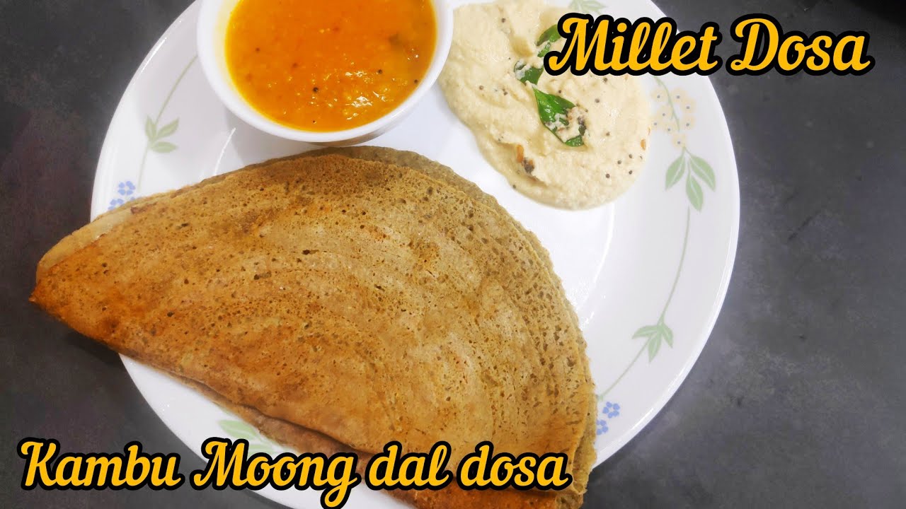 Kambu Dosai |Millet Dosa recipe |Without Rice| Kambu Moong dal/ Pearl millet dosa | No fermentation