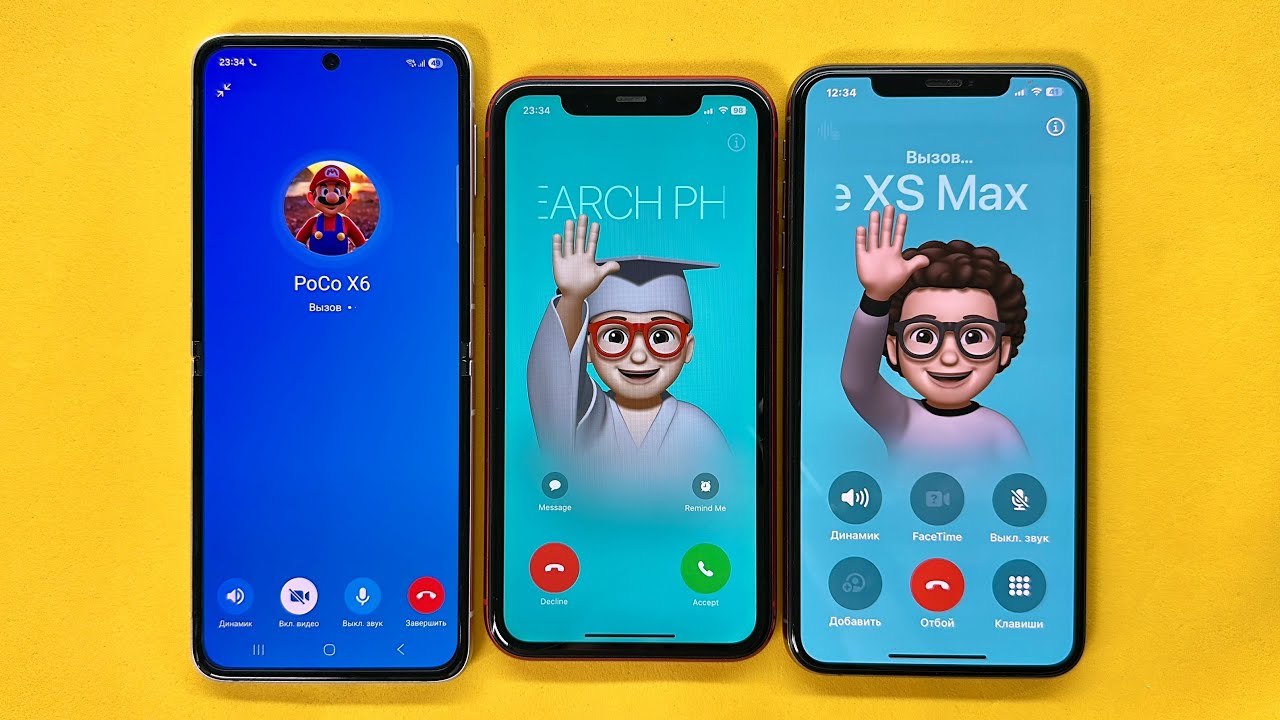 iPhone 11 iPhone XS Samsung Flip Incoming call Facetime Video/Audio Outgoing Calls