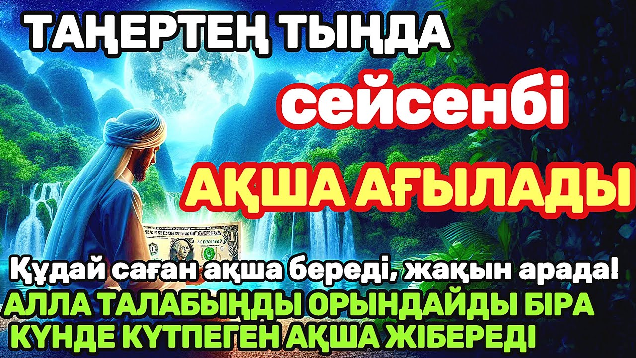 Тыңда Өте күшті дұға сейсенбі, Алла бір күнде ойламаған ақша байлық жібереді, ризығың көбейеді