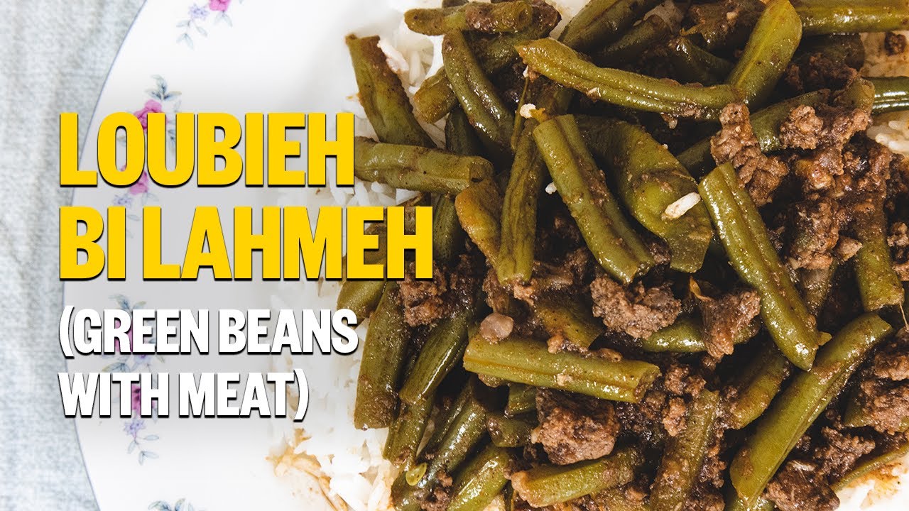 Green Beans with Meat Served with Rice (Loubyeh bi Lahmeh) / لوبيا باللحمة مع الارز