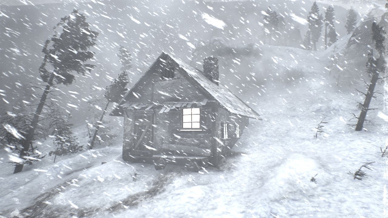 Frozen Night Howl: Blizzard Winds & Falling Snow for Rest