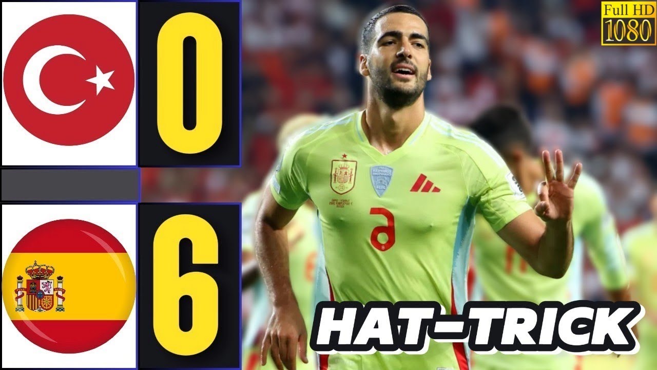 Turkey 0-6 Spain | All Goals & Highlights | World Cup Qualifiers 2025 | Merino Hat-Trick