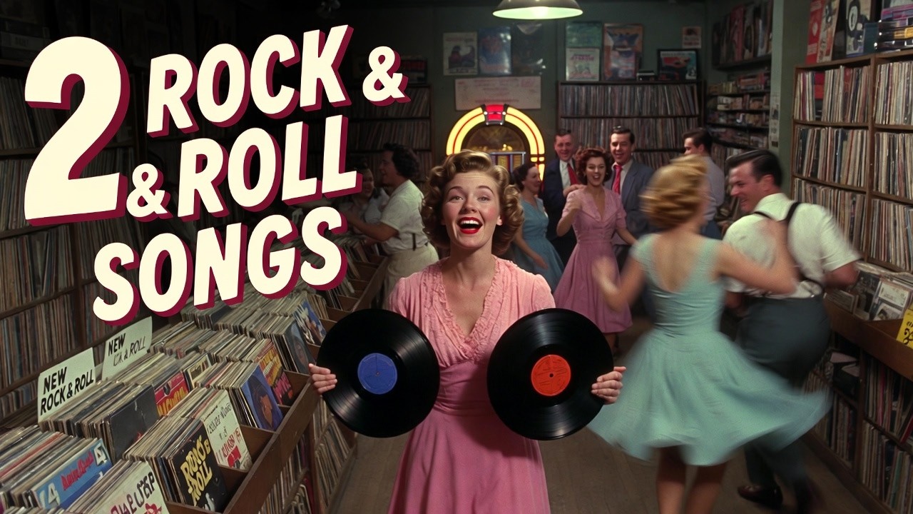 2 Rock & Roll Songs 🎵 Needle Drop Tonight / Play That Record Again | 1958 Record Store Dance