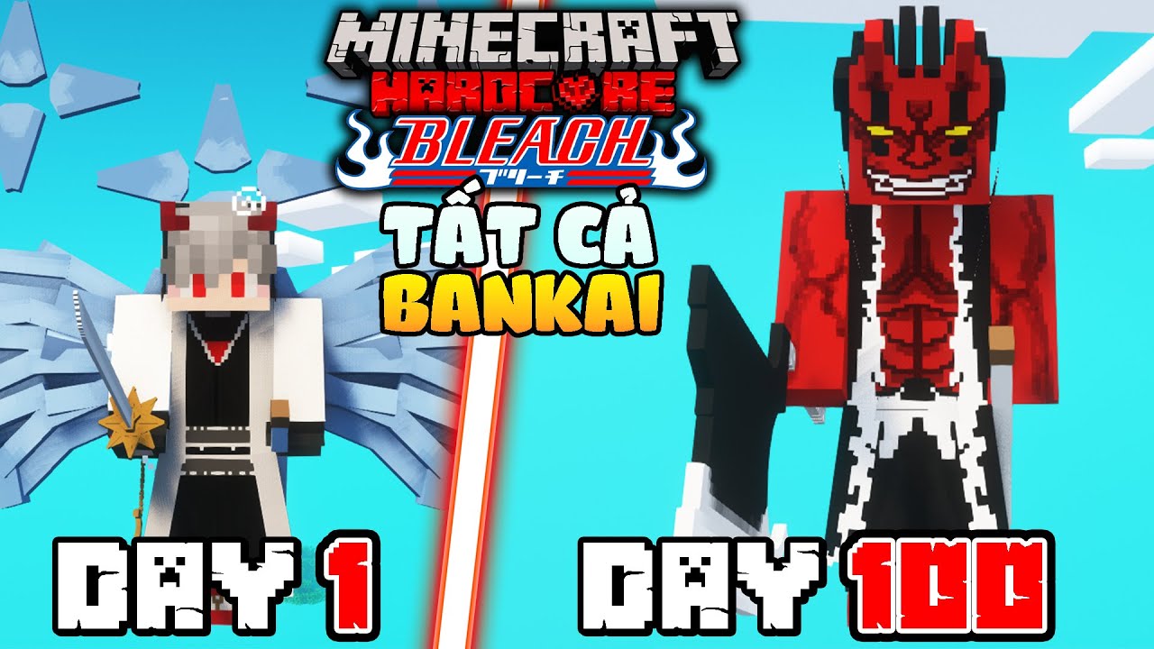 2 CÁ TÓM TẮT 100 NGÀY BLEACH TẤT CẢ BANKAI TRONG MINECRAFT SIÊU KHÓ
