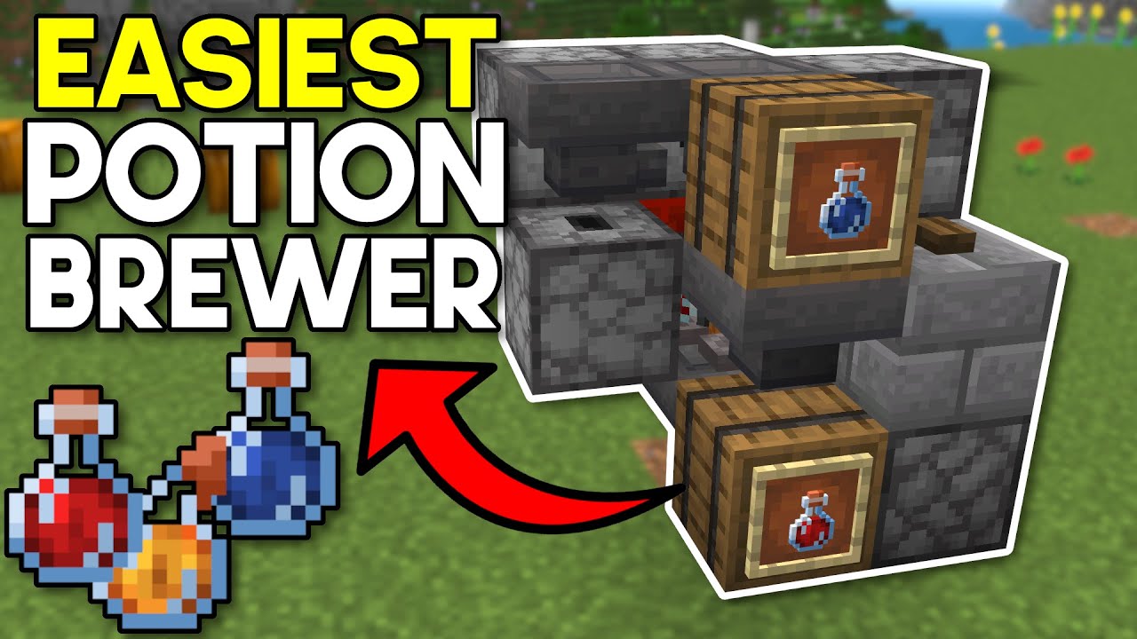 Easiest Automatic Potion Brewer Minecraft Bedrock 1.20 (MCPE/Xbox/PS4/Nintendo Switch/Windows10)