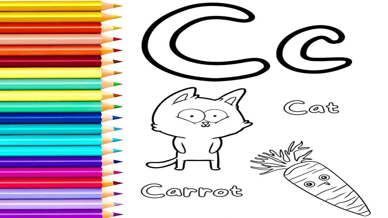 Fun Coloring C is for Cat and Carrot While Learning Phonics #coloring #alphabet #phonics
