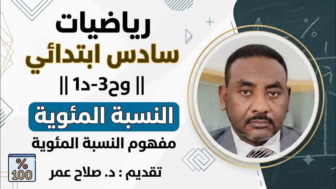 رياضيات سادس ابتدائي ||وح3-د1 ||  النسبة المئوية || مفهوم النسبة المئوية