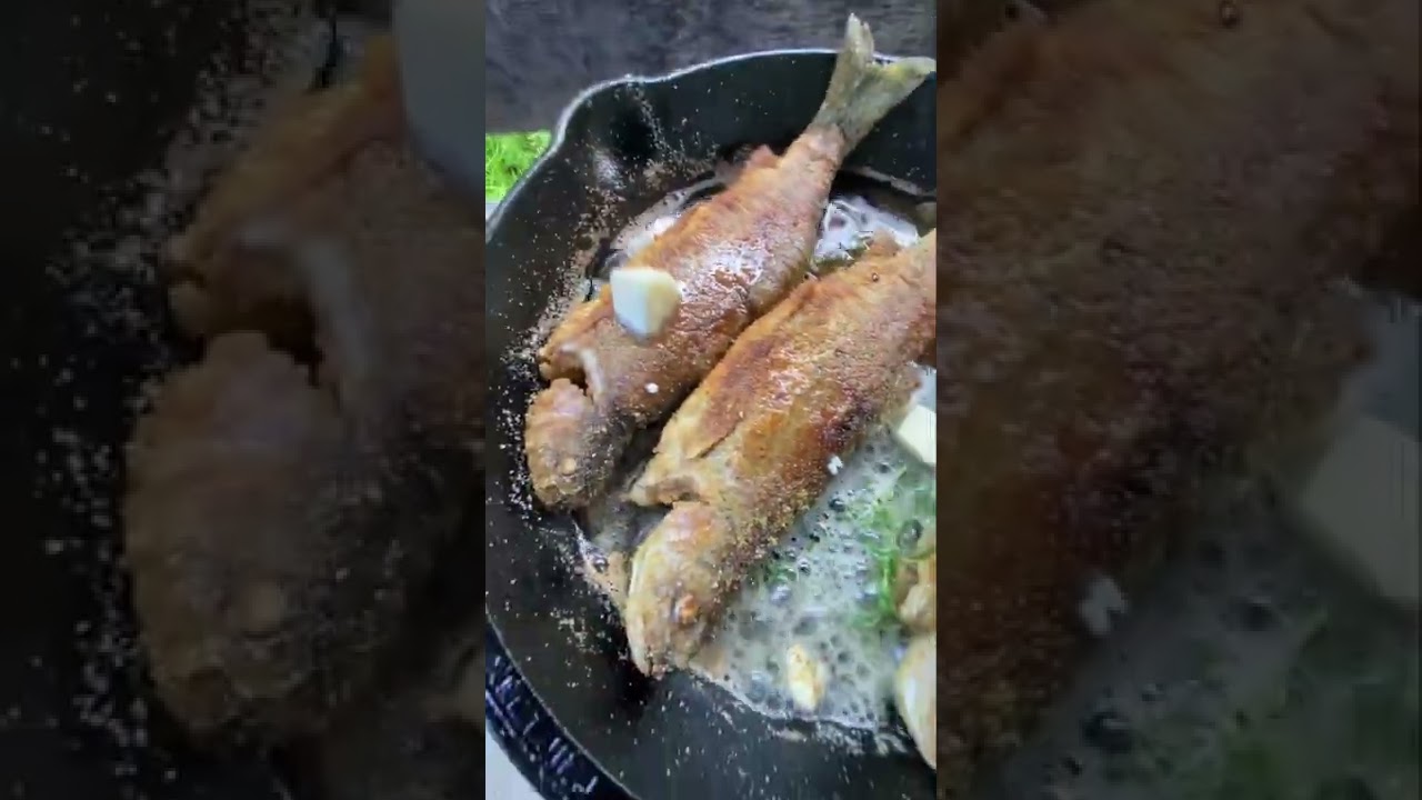 Πέστροφες τηγανιτές με καλαμποκάλευρο κ βούτυρο !!!