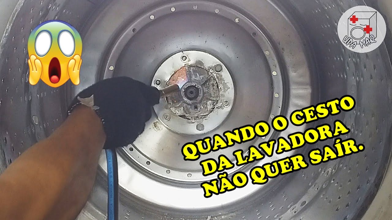 QUANDO O CESTO DA MÁQUINA DE LAVAR NÃO QUER SAÍR, NEM COM A FERRAMENTA PRÓPRIA.