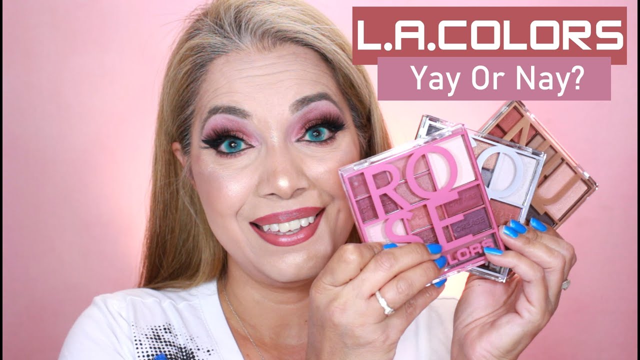L.A. Colors Collection Rose, Nude, Cool Palettes Swatches Under $5.00 And Eyeshadow Tutorial