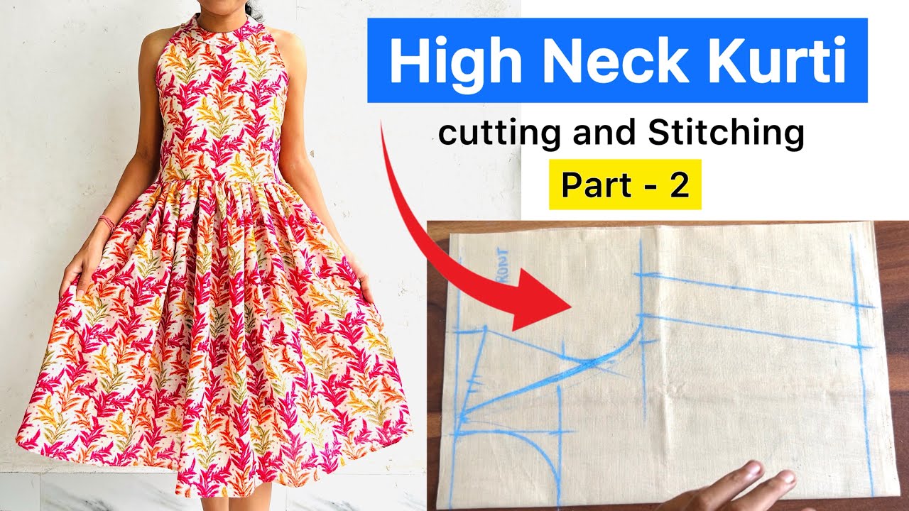 High Neck Kurti Cutting And Stitching | Kurti Class | Heltar Neck Kurti Cutting And Stitching