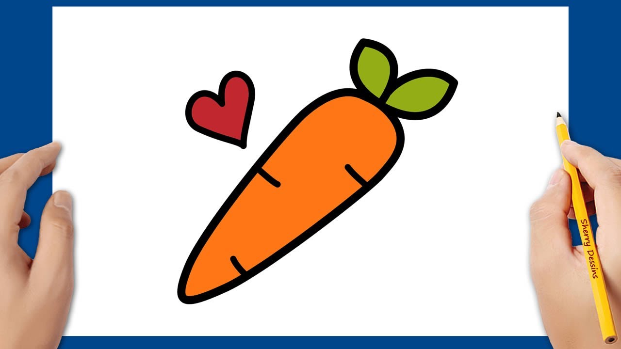 Comment dessiner une carotte facile | Dessins mignons et faciles
