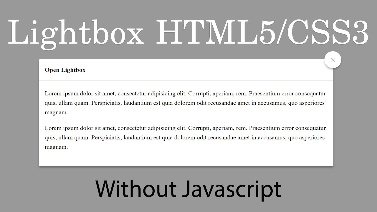 Lightbox use HTML5 + CSS3 without Javascript