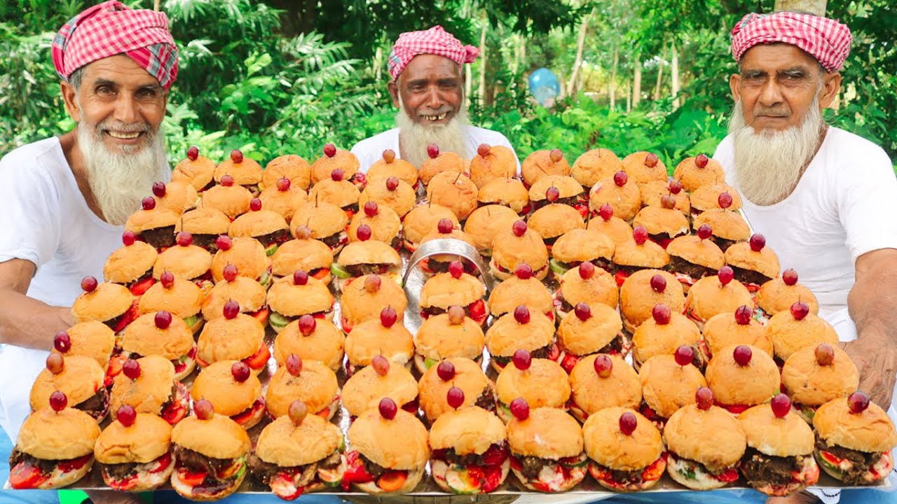 Curry Chicken Burger For Autistic, Poor & Disabled People - Dry Curry Of Chicken Mixed Burger