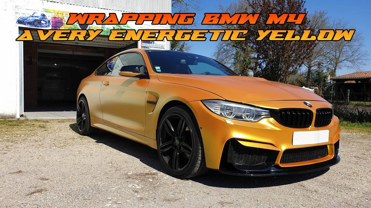 Total Wrapping totalement HALLUCINANT sur BMW M4. Covering Avery Energetic Yellow